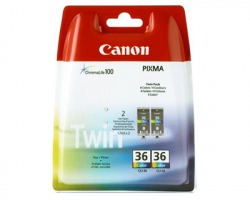 Canon CLI36 Pack x2 inkjet 3 colori originale (1511B018)