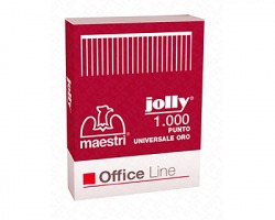 Romeo-Maestri 1001121 Scatola di 1.000 punti metallici Jolly Oro 6mm