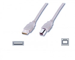 Cavo USB 2.0 A - B 5mt, grigio, schermato