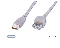 Prolunga USB 2.0 A maschio - femmina, 1.8mt, grigio, schermato