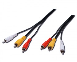 Cavo Connessione Rca Con 3 Connettori Av Schermato Maschio/maschio Da 1.5mt