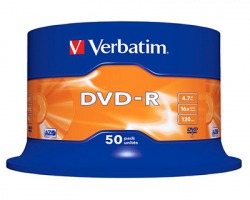 Verbatim 43548 DVD-R 4.7GB, 120 minuti, spindle da 50 DVD