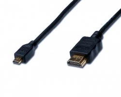 Cavo HDMI 1.4 - MICRO HDMI "D" maschio-maschio, connettori placcati oro, mt. 1