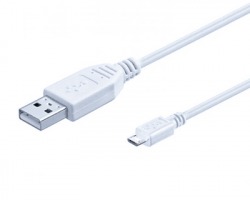 Cavo USB 2.0 A - MICRO B 1mt, bianco, schermato