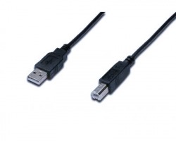 Cavo USB 2.0 A - B 1mt, nero, schermato