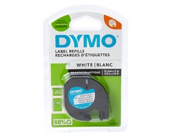 Dymo S0721610/SO721660 Nastro plastica LT nero su bianco 12mm. x 4mt.