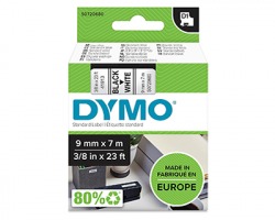 Dymo S0720680 Nastro poliestere D1 nero su bianco 9mm. x 7mt.