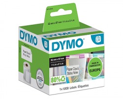 Dymo S0722540 - 1000 Etichette per labelwriter 57mm x 32mm BK/WH 1pz