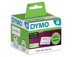 Dymo S0722560 - 300 Etichette per labelwriter 41mm x 89mm BK/WH 1pz