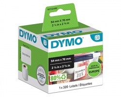 Dymo S0722440 - 320 Etichette per labelwriter 54mm x 70mm BK/WH 1pz