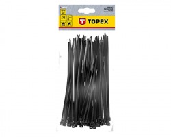 Topex 44E978 Fascette stringicavo 4.8 x 200mm, nere, confezione 75 pezzi