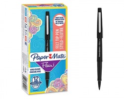 Papermate S0190973 Flair/Nylon-penna con punta in fibra, 1.1mm, nero