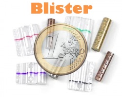 Blister 8006TRBC portamonete da €1.00 c/barcode, capacità 40 monete - 100pz