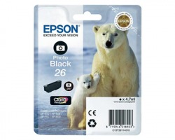 Epson 26 Cartuccia inkjet nero photo originale (C13T26114010)