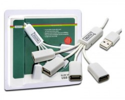 Hub USB 4 porte a coda con cavetti