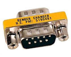 Adattatore mini Gender Changer 9M - 9F micro Null Modem