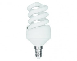 Lampada a risparmio energetico 11W, luce calda 2700K E14 mini-spirale