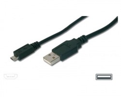 Cavo USB 2.0 A - MICRO B 1 metro, nero, schermato