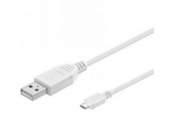 Cavo Micro USB 2.0 schermato bianco, 1.8mt