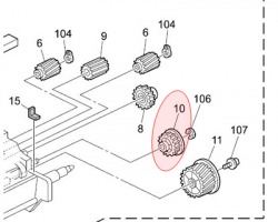 Ricoh AB013790 Gear 25Z originale