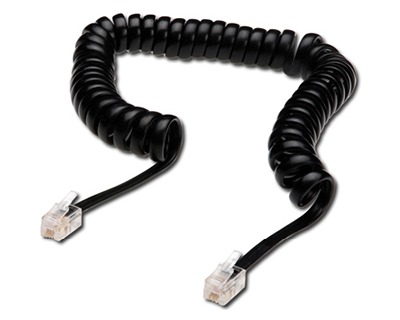 Cavo telefonico a spirale per cornetta telefonica M/M colore nero 2 mt (30  cm) - OFBA srl