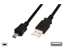 Cavo USB 2.0 A - MINI B 1.8 metri, nero, schermato