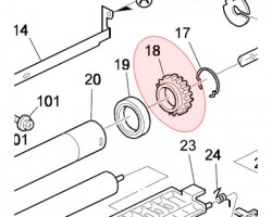 Ricoh Kit 1x2 cuscinetti per rullo fusore superiore compatibile (A232-3599,AE03-0003,AE03-0021,26NA53710,A134-3181)