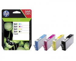 HP N9J74AE Pack inkjet nero + 3 colori originale (364XL)