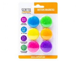 Scatto 71 Bottoni magnetici 3cm in blister 1x6pz assortiti