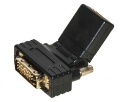 Adattatore DVI-D 24+1 maschio - HDMI femmina inclinabile e ruotabile