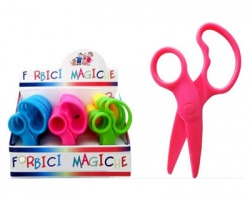 Forbici magiche in plastica con punta arrotondata, 12.5cm, colori assortiti