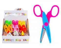 Forbici ZIG ZAG con lama zigrinata, colori assortiti