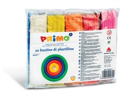 Primo 269PP10 Bustine di plastilina da 55g, 10 colori.