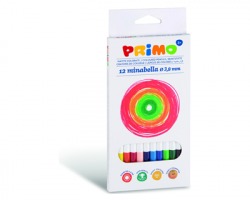Primo 522MINAB12 Matite colorate esagonali laccate Ø 3.8 mm, in scatola cartone, 12 colori.