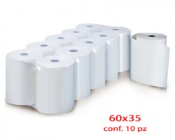 Roto 6035TQ Rotolo per registratore di cassa termico omologato, 60mm x 35mt, ø53mm, conf. da 10pz