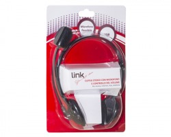 Link Cuffia con microfono regolabile e controllo volume, connettore USB