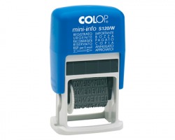 Colop S 120/W Mini info - Timbro autoichiostrante blu/bianco 4x20mm - 1pz