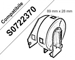 Dymo S0722370 - 130 etichette adesive compatibili 89mm x 28mm BK/WH 1pz