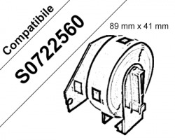 Dymo S0722560 - 300 etichette adesive compatibili 89mm x 41mm BK/WH 1pz