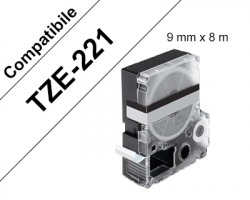 Brother TZE-221 Nastro compatibile nero su bianco 9mm x 8m