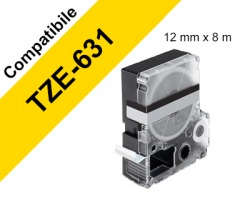 Brother TZE631 Nastro compatibile nero su giallo 12mm x 8m