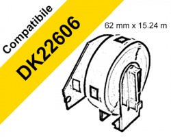 Brother DK22606 Nastro adesivo compatibile 62mm x 15.24m BK/YE 1pz