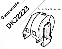 Brother DK22223 Nastro continuo compatibile 50mm x 30.48m BK/WH 1pz