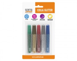 Scatto 649 Colla glitter in blister da 5pz, 10ml cad