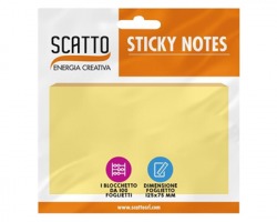 Scatto MT75125-G Sticky notes - Foglietti riposizionabili 75 x 125mm, colore giallo, 100 fogli - 1pz