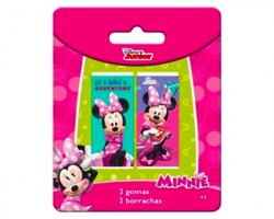 Disney Minnie set 1x2 gomme bianche per cancellare in blister