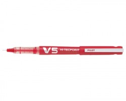 Pilot 040327 Hi-Tecpoint v5 ricaricabile - penna rossa con punta ad ago e inchiostro liquido 0.5mm - conf. 10pz