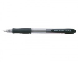 Pilot 001531 Supergrip - penna nera a sfera a scatto, 0.7mm - conf. 12 pz