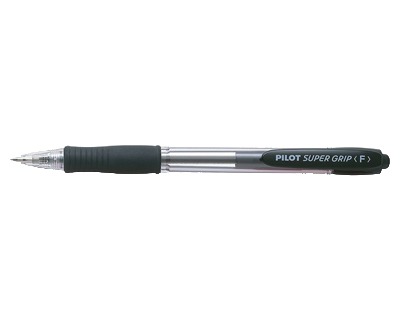 Pilot 001531 Supergrip - penna nera a sfera a scatto, 0.7mm - OFBA srl