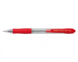 Pilot 001442 Supergrip - penna rossa a sfera a scatto, 1mm